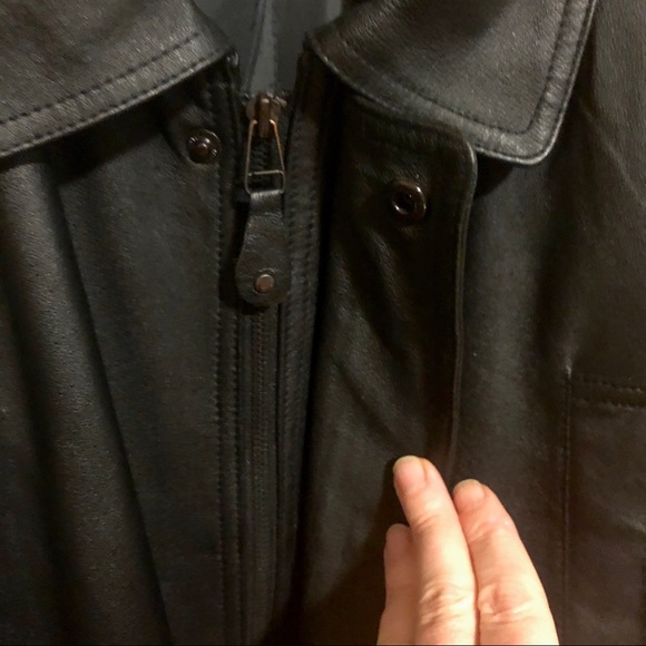 COMINT Leather Coat    🧥 34 Inches Collar to Hem - Picture 12 of 12